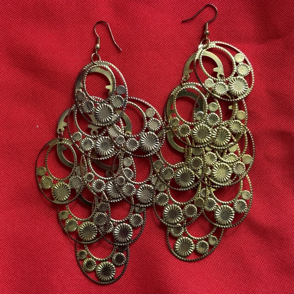 Intricate Gold Dangle Earrings